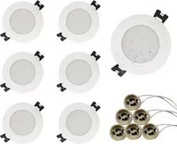 Gy 6 led įleidžiami prožektoriai su gu10 lizdu, ip65 įleidžiami šviestuvai vonios kambariui, virtuvei, led gu10 montavimo rėmas lubinis prožektorius baltas apvalus, lizdas mr16 led lemputėms, 35° pasukamas
