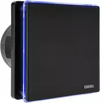 Vonios kambario ventiliatorius Eberg Evo 100 stiklinis, juodas blizgesys, Led + sklendė