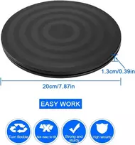 Laikiklis Rmenoor Universalus patefonas apvalus 360 laipsnių besisukantis platformos pasukamas padėklas, didelio atsparumo 15 kg besisukantis stovas, elnio lėkštė su plieniniais rutuliniais guoliais, besisukantis patefonas pyragams, televizoriui (juodas)