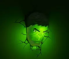 3d Light Fx Marvel Hulk 3d dekoratyvinis Led sieninis šviestuvas