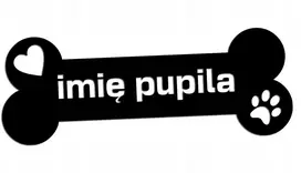 Generic Iškirptas lipdukas Augintinio Vardas - Kaulas Pėda Širdis Šuo įvairių spalvų
