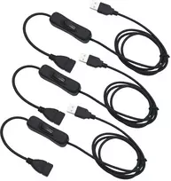 Usb prailginimo laidas su jungikliu, 3 vnt., 1m