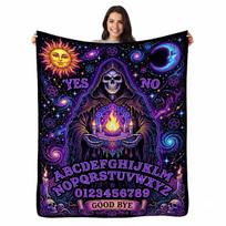Gothic Ouija Board Grim Reaper Soft Throw Blanket Lightweight Bed 75cm*90cm black