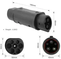 Type 2 - Type 1 adapteris be laido, 32A