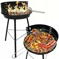 Kontrast apvalus turistinis grilis su anglimis, bbq grotelės, rinkinys 1007
