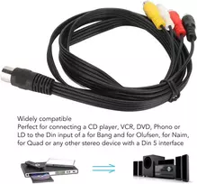 Din 5 kontaktų į 4 Rca moteriškas audio kabelis, 1.5m