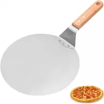Vevok Chef Premium anoduoto nerūdijančio plieno picos mentelė | 22 cm medinė rankena | 25,5 x 25,5 cm paviršius | kepimas rankų darbo picos | rafinuoti picos krosnies priedai