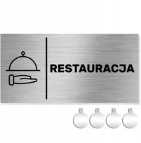 Nerūdijančio plieno lentelė ant durų / sienos Restauracija 10x20 Aliuminio