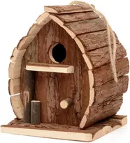 Ckb ltd inkilai paukščiams, namelis, medinis inkilas pakabinimui, pakabinamas laukiniams paukščiams, kaimiškas, natūralus, atsparus oro sąlygoms, idealus bet kokio dydžio sodui, lauko, medžiui ar balkonui