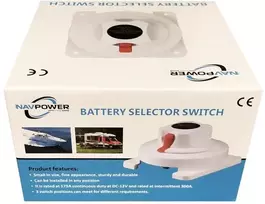 Navpower Yacht Energy Quality akumuliatoriaus jungiklis perjungiklis 12/24v - pozicijos 1/2/both/off - aukštos kokybės medžiagos - valtis, kemperis, pripučiama valtis, 1 arba 2 akumuliatoriai