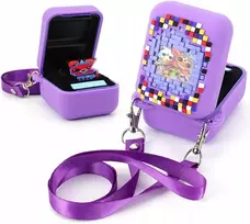 Violetinis dėklas interaktyviam žaislui Bitzee su violetiniu dizainu