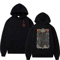 Žaidimas Bloodborne Cleric Beast Spausdintas Hoodie Vyrams Senovinė Mada Ilgomis Rankovėmis Megztinis Unisex Vilnos Puloveris Su Gobtuvu Gatvės Stilius L black