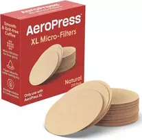 Aeropress Xl natūralūs popieriniai mikro filtrai - nebalinti apvalūs popieriniai filtrai kavos aparatams - būtini kavos priedai, Xl, 1 pakuotė (200 vnt.)