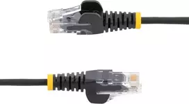 Šakotuvas Startech.com 3m cat6 kabelis - plonas cat6 pataisos kabelis - juodas - be užkabinimo rj45 jungtys - gigabitinis eterneto kabelis - 28 awg