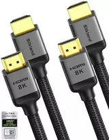 Silkland 10k 8k hdmi 2.1 kabelis 1 m, 2 vnt. sertifikuotas hdmi® kabelis 4k @ 144hz/120hz 8k @ 60hz, earc, hdr10, dolby atmos, 48gbps, hdcp2.3, skirtas hdtv/soundbar/ps5/blu-ray/switch/projektoriui/nešiojamam kompiuteriui/ekranui