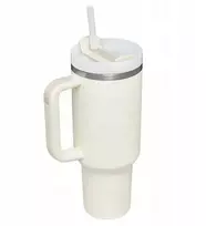 Terminis puodelis su šiaudeliu ir rankena kavai, arbatai, sandarus, talpus 1200 ml