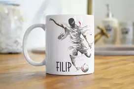 Ambition Puodelis su futbolo tema ir vardu - puiki dovana