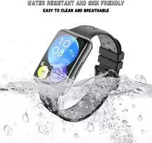Dirželis Huawei Watch Fit 2, silikoninis, sportinis, juodas/pilkas
