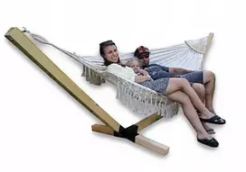 Rėmo ir hamako komplektas 2os boho ecru nešiojamas komplektas comfort zone iki 280 kg