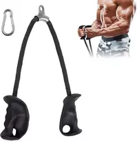 Tricipso virvė dilbio treniruoklis su ergonomiškomis rankenomis, kabelinis tricepso treniruoklis su ergonomiška neslystančia rankena, rankų jėgos treniruotės tricepso pratimams, bicepsų rietimams, raumenų treniruotės – namų treniruokliai