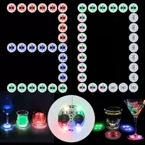 30x Led lipdukai Coaster Light Up padėkliukai vakarėliui, barui, įvairiaspalviai
