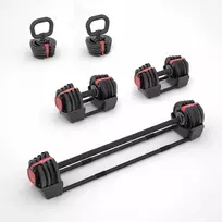 Reguliuojamų hantelių rinkinys 41kg Hms Sgr18 Pro Set 3in1 jėgos treniruotėms