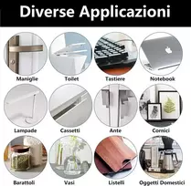 Ipea neslystantys lipdukai daiktams, nešiojamiems kompiuteriams, baldams - 100 vnt. pakuotė - pagaminta Italijoje - permatomi mini silikoniniai buferiai - nematomi padeliai - 10 x 1,5 mm