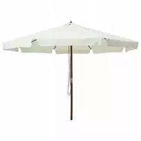 Sodo skėtis su mediniu stulpu, 330 cm, smėlio spalvos