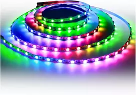 Tesfish Ws2812b led juosta 5 V, 5 mm pločio itin plona rgb pikselių juosta 2 m 5050 120 led ip30 balta pcb spalvota atskirai adresuojama šviesos juosta skirta "pasidaryk pats" reklaminiams papuošimams