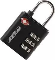 Travel Mėlyna tsa patvirtinta 3 skaitmenų apsaugos kodinė spyna, lengvai naudojama, tvirta, idealiai tinka lagaminams, kelioniniams krepšiams, kuprinėms, bagažo spynoms - tsa saugumo patikrinimai, juoda, bagažo spyna