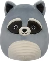 Jazwares Squishmallows pliušinis žaislas Rocky, pilkasis meškėnas, 20 cm, minkšti žaislai