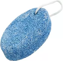 Aerzetix - C69256 - pemza pėdoms, rankinė pėdų dildė 11 x 7 x 3 cm, elipsės formos - priedai kosmetikai, estetikai, grožiui, pėdų priežiūrai, vonios kambariui - mėlyna spalva