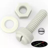 50x Natūralūs varžtai su galvute M8 x 30mm, varžtai, veržlės, poveržlės, nailonas