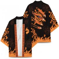 Naruto Anime Kimono Chalatas Apsiaustas Cosplay Namų drabužiai Jauniems vyrams Trumpomis rankovėmis Vonios chalatas L black