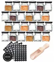 Stiklainiai prieskonių indeliams 24vnt 120ml+2 dovanos
