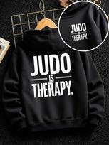 0108 JUDO IS Relax Unisex Kids' Hoodie – Double-Sided Print – Casual Trendy Style 160 black