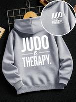 0108 JUDO IS Relax Unisex Kids' Hoodie – Double-Sided Print – Casual Trendy Style 160 white