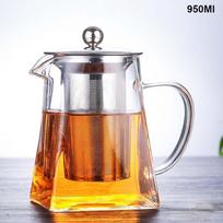 Karščiui atsparus stiklinis arbatinukas su nerūdijančio plieno arbatos infuzijos filtru, gėlių virdulio Kung Fu rinkinys Puer Oolong 950Ml