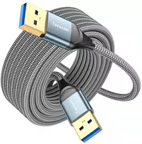 Teeaam Usb 3.0 kabelis 0.3 m itin spartus kabelis A Male į A Male Usb jungties kabelis, suderinamas su spausdintuvais, modemais, standžiaisiais diskais, kameromis ir kt. Pilkas