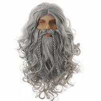 Ilgi Garbanoti Plaukai Kalėdų Senelio Barzdos Perukas Pilnas Rinkinys Barzdos ir Peruko Rinkinys Kalėdų Senelio Barzdos Perukas Cosplay Kalėdų Senelis Style 11