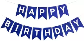 5 m ilgio "happy Birthday" vėliavėlių girlianda vaikų gimtadienio vakarėliui, sienų ir durų dekoracija vyrams, berniukams, moterims ir mergaitėms, tamsiai mėlyna