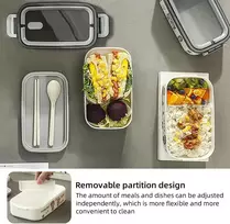 Imposyu bento pietų dėžutė su 2 aukštais ir skyriais, 1400 ml talpos maisto laikymo konteineriai su dangteliu, sandari pietų dėžutė, tinkama naudoti mikrobangų krosnelėje vaikams ir suaugusiems