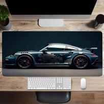 Large White Sports Car Design Mouse Pad Gaming Anti-Slip Rubber Base Extended Desk Mat for Gamer Office Use Computer Accessories 300X600X2MM