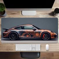 Large White Sports Car Design Mouse Pad Gaming Anti-Slip Rubber Base Extended Desk Mat for Gamer Office Use Computer Accessories 300X600X2MM
