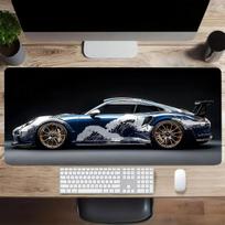 Large White Sports Car Design Mouse Pad Gaming Anti-Slip Rubber Base Extended Desk Mat for Gamer Office Use Computer Accessories 300X600X2MM