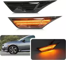 Njssjd dūminiai led šoniniai gabaritiniai žibintai, skirti mk10 honda civic sedan hečbekui type r 2016 2017 2018 2019 2020 2021 priekiniai gintariniai led šoniniai gabaritiniai kartotuvų indikatoriai