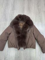 Coffee color light luxury short big fur collar pie overcome women's thickened warm cotton-padded clothes, small women's coats, one piece of goods L