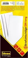 Idena 10219 vokai be langelių, užspaudžiami, Din Long, 75 g/m², 25 vnt., Fsc Mix, balti