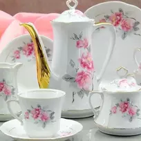 536 Arbatinukas 1200 ml Obels žiedas Kamelia Chodzież Malcer Porcelianas