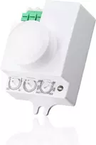 Popp® elektrinis jutiklinis jungiklis su judesio jutikliu, reguliuojamas paviršiumi, mikrobangų, ip20, maks. 360°, 2–18 m, laikas 10 sek. ± 3 sek. – 12 min. ± 1 min., aukštis (1 vnt.)